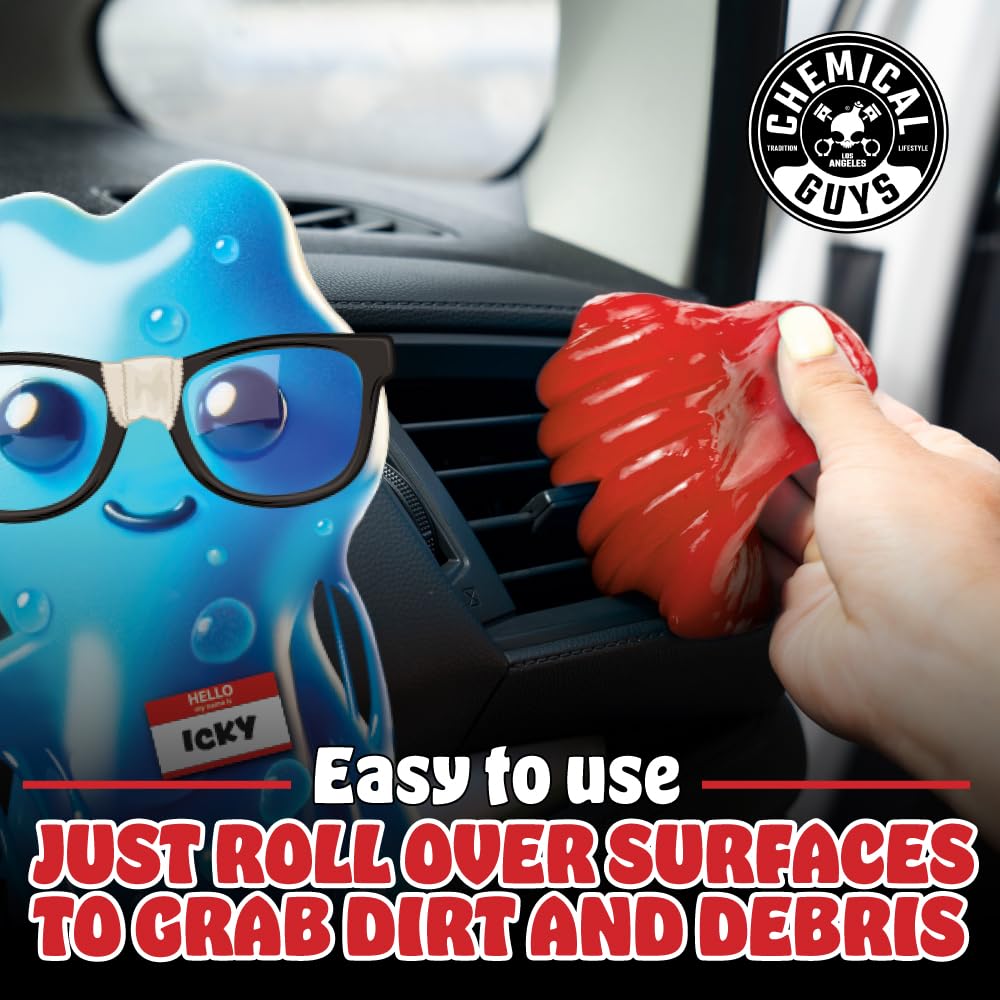 Chemical Guys Sticky Icky Car Cleaning Gel, Green Apple, Interior Car Cleaner, Reusable Automotive Crevice & Interior Dust Cleaner for Air Vents, Consoles, Cup Holders & Keyboards, 4 Pack (100g Each)