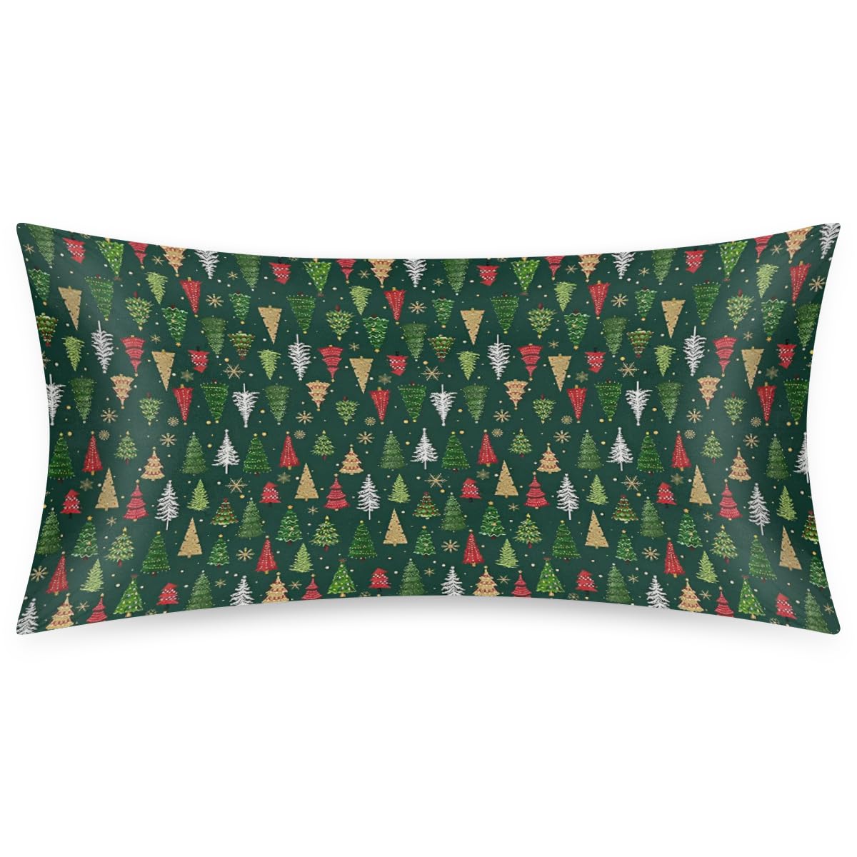 Christmas Light Trees Satin Pillow Case for Hair and Skin Satin Pillowcase Without Zipper Pillowcase, Standard Size Slip Silk Pillow Cases 20"x26" Silk Pillowcases for Bedroom Sofa Home Decor