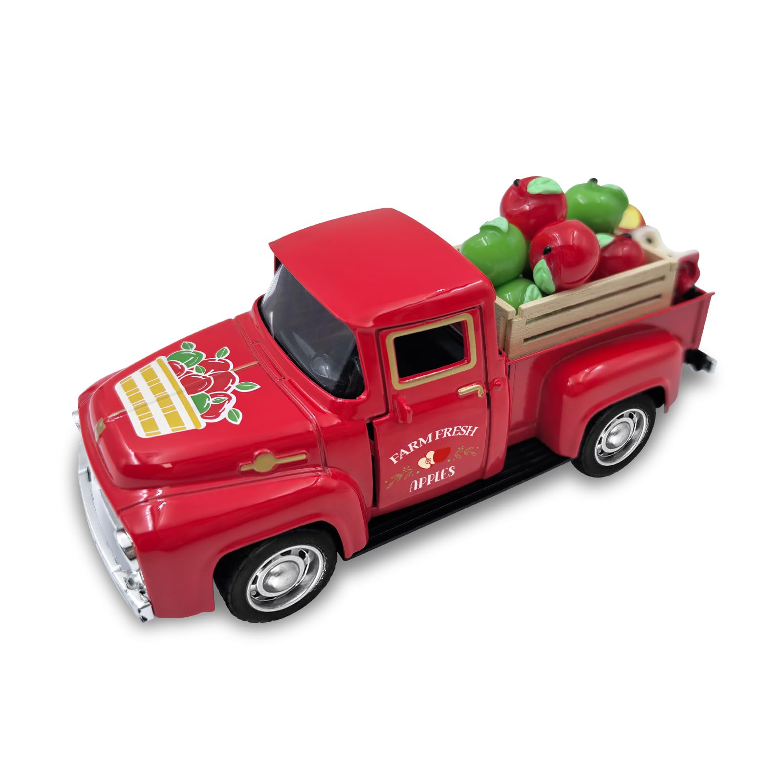 Thanksgiving Fall Decorations Indoor Farmhouse Vintage Metal Truck with Mini Fake Pumpkins Acorn Pine Cones Harvest Decor for Fall Tiered Tray Thanksgiving Centerpieces for Table Home Kitchen Party