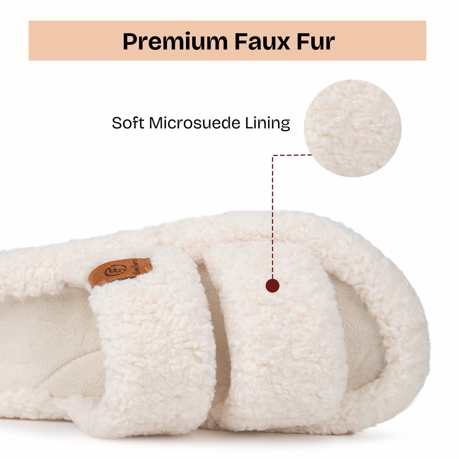 EverFoams Womens Fuzzy Open-toe Slippers Soft Comfy Memory Foam Indoor House Shoes