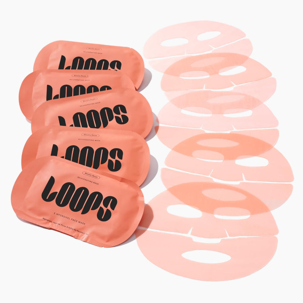 LOOPS DOUBLE TAKE - Glow Korean Hydrogel Face Masks - Calms and Soothes Skin - Refine Pores and Smooth for a Flawless Face - Hydrating Skin Mask Face Mask Leaves You Refreshed and Loumonus 5pc