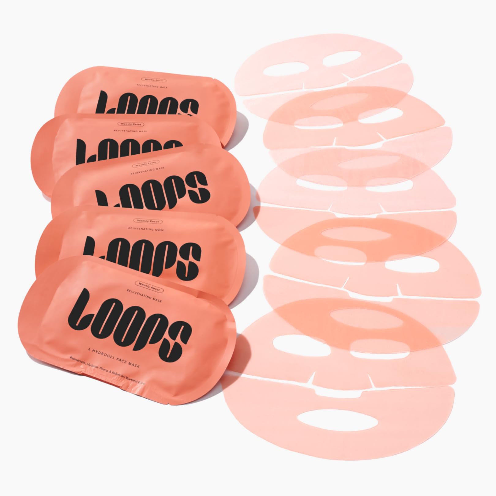 LOOPS DOUBLE TAKE - Glow Korean Hydrogel Face Masks - Calms and Soothes Skin - Refine Pores and Smooth for a Flawless Face - Hydrating Skin Mask Face Mask Leaves You Refreshed and Loumonus 5pc