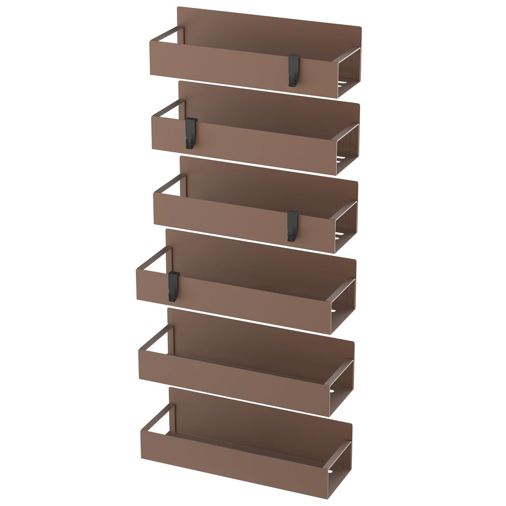 HuggieGems Metal 4 Pack Magnetic Spice Storage Rack Organizer for Refrigerator and Oven, Black Fridge Organizers and Storage, Metal