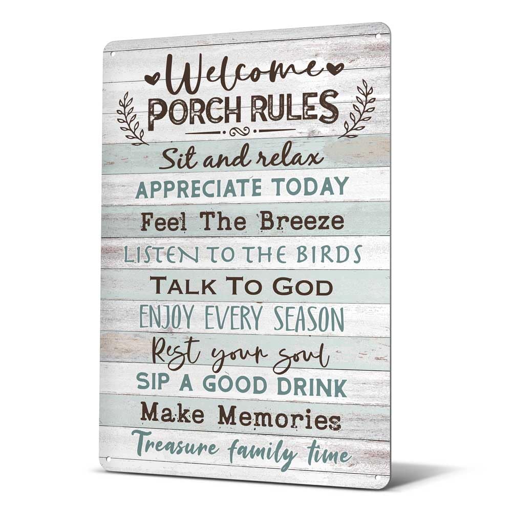 Heuhuww Grandparents Gifts-Vintage Grandparents House Rules Metal Sign for Grandma Grandpa from Grandkids Rustic Farm Home Kitchen Decor 12" x 8"(H19)