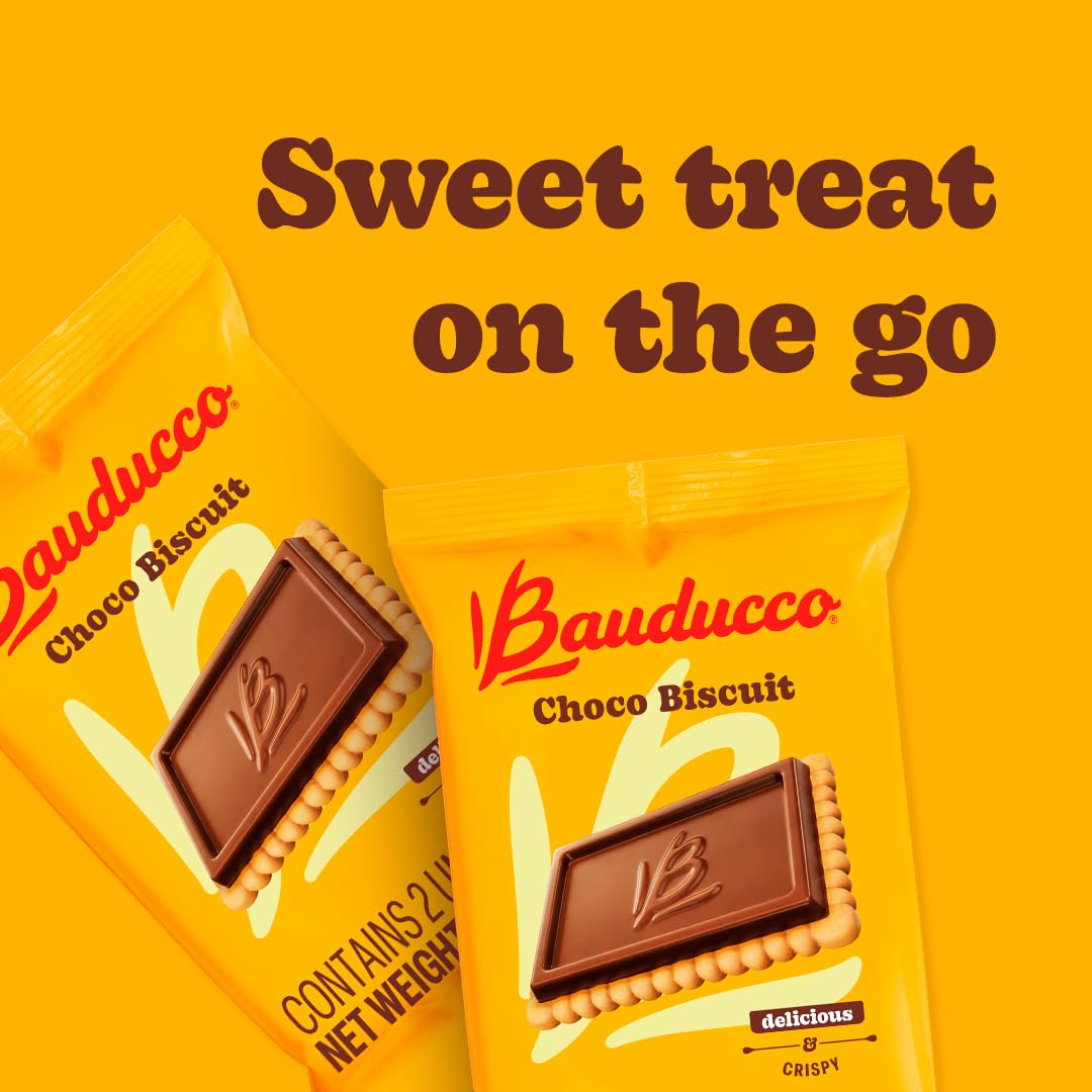 Bauducco Choco Biscuit Cookies Gift Tin – Crispy Chocolate-Covered Biscuits, Individually Wrapped for Snacking, Sharing, or Holiday Gifting, 5.7 oz (Pack of 9)