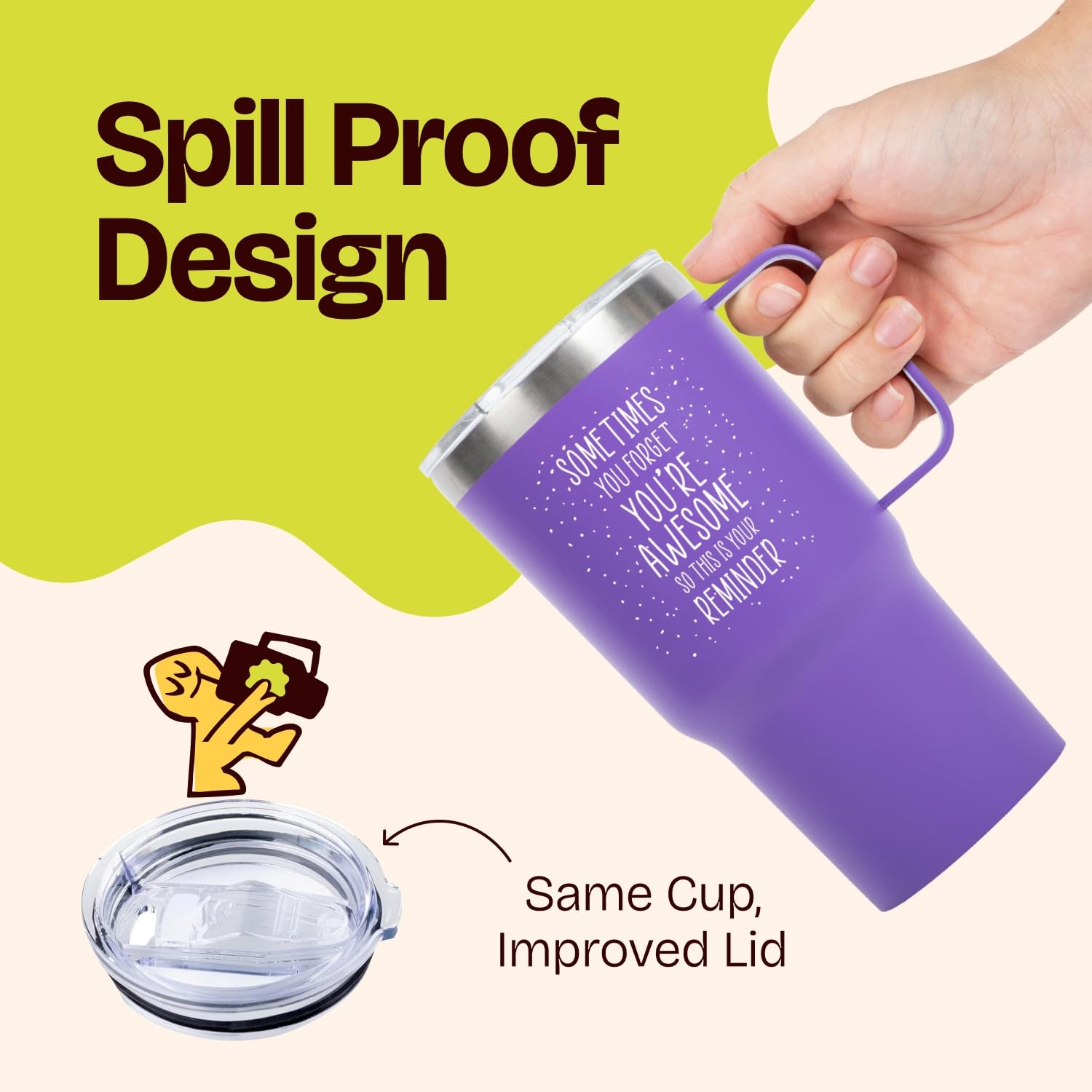 Birthday Gifts for Women Friendship - Purple Gifts for Women Coffee Mug 14oz Sometimes You Forget You're Awesome Unique Gift Idea for Older Women Over 50, 60, Inspirational Cup for Mom, Her