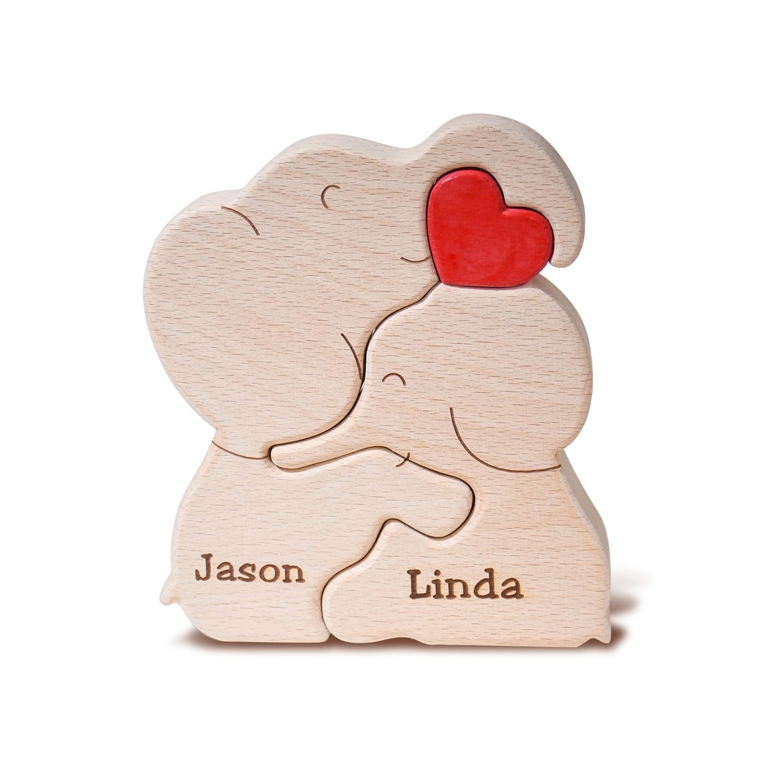 Personalized Family Name Puzzle with 2-8 Names Custom Wooden Bear Puzzle with Names Customized Wooden Puzzle Gifts for Christmas (Bear)