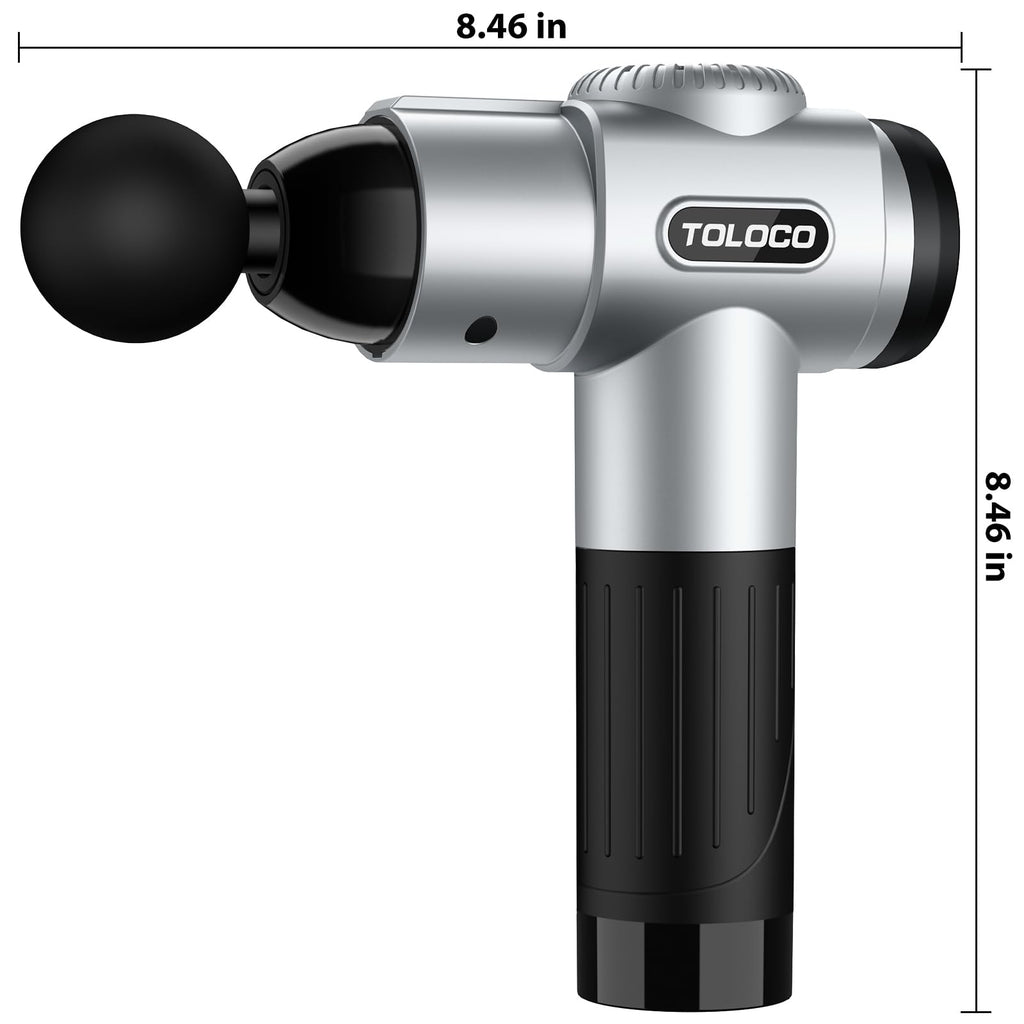 TOLOCO Massage Gun, Deep Tissue Back Massage for Athletes for Pain Relief, Percussion Massager with 10 Massages Heads & Silent Brushless Motor, Fathers Day Dad Gifts, Black