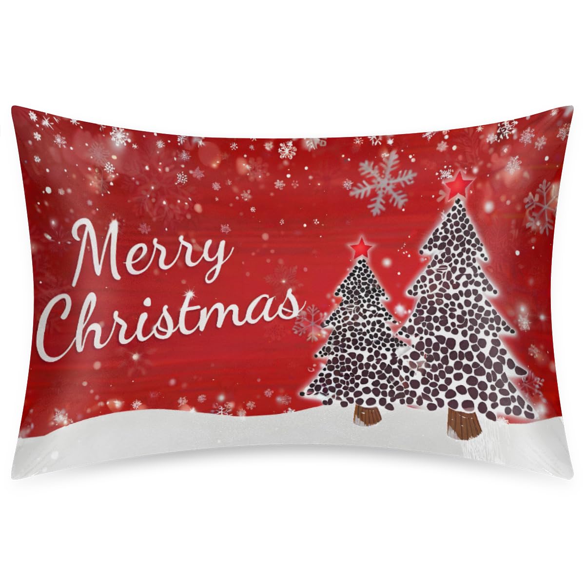 Christmas Light Trees Satin Pillow Case for Hair and Skin Satin Pillowcase Without Zipper Pillowcase, Standard Size Slip Silk Pillow Cases 20"x26" Silk Pillowcases for Bedroom Sofa Home Decor