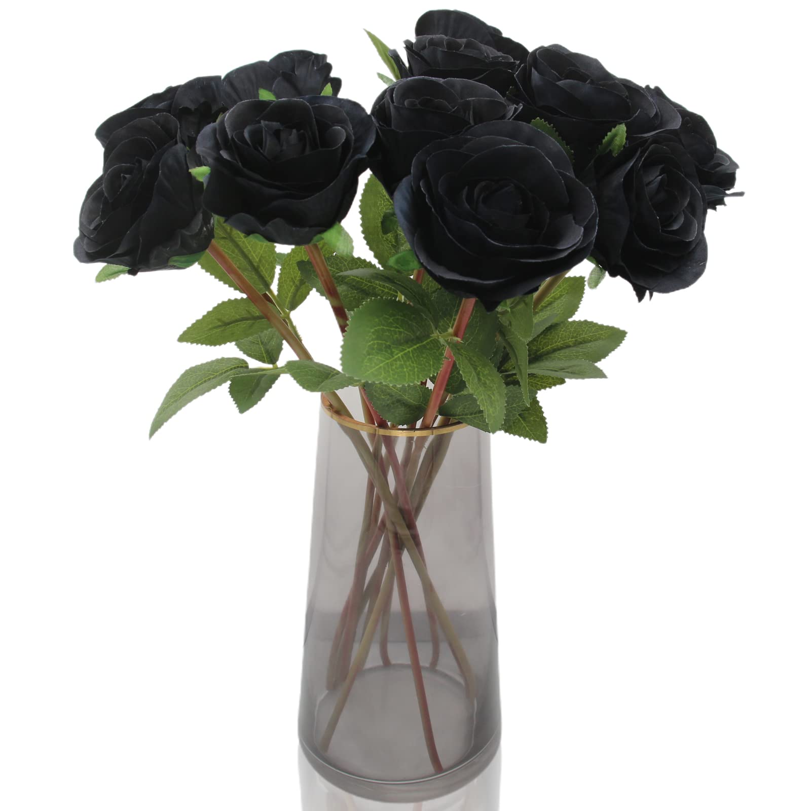 Hananona Artificial Roses Flowers for St. Patrick's Day，12 Pcs Silk Green Rose Bouquet for Spring Home Decoration, Green Faux Roses for Wedding