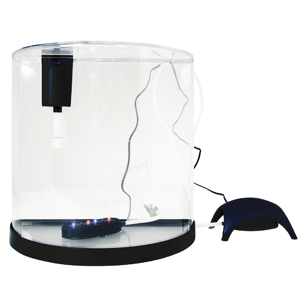 Tetra Bubbling LED Aquarium Kit 1 Gallon, Hexagon Shape, With Color-Changing Light Disc
