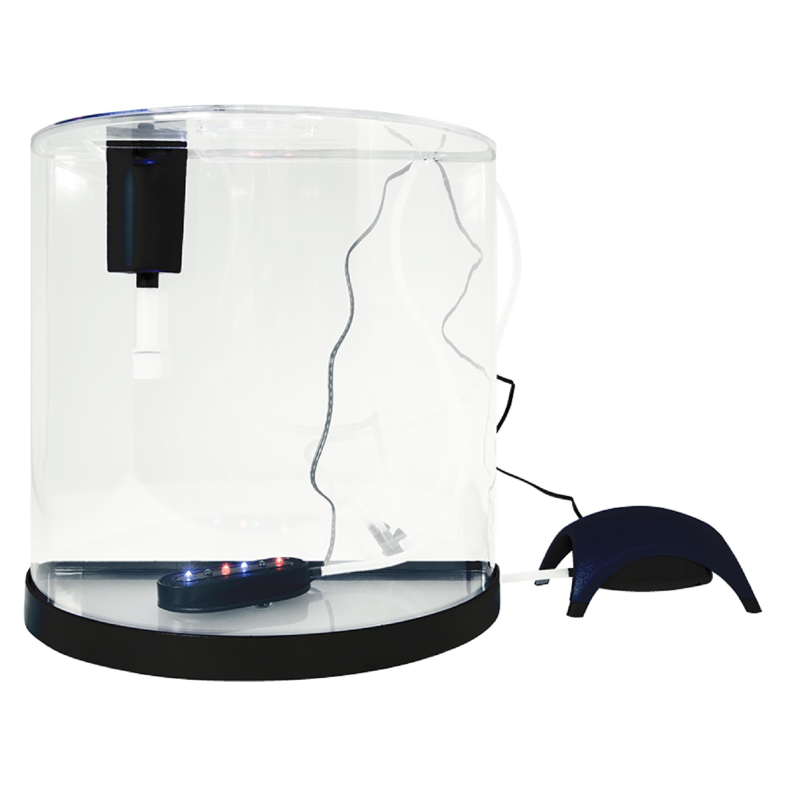 Tetra Bubbling LED Aquarium Kit 1 Gallon, Hexagon Shape, With Color-Changing Light Disc