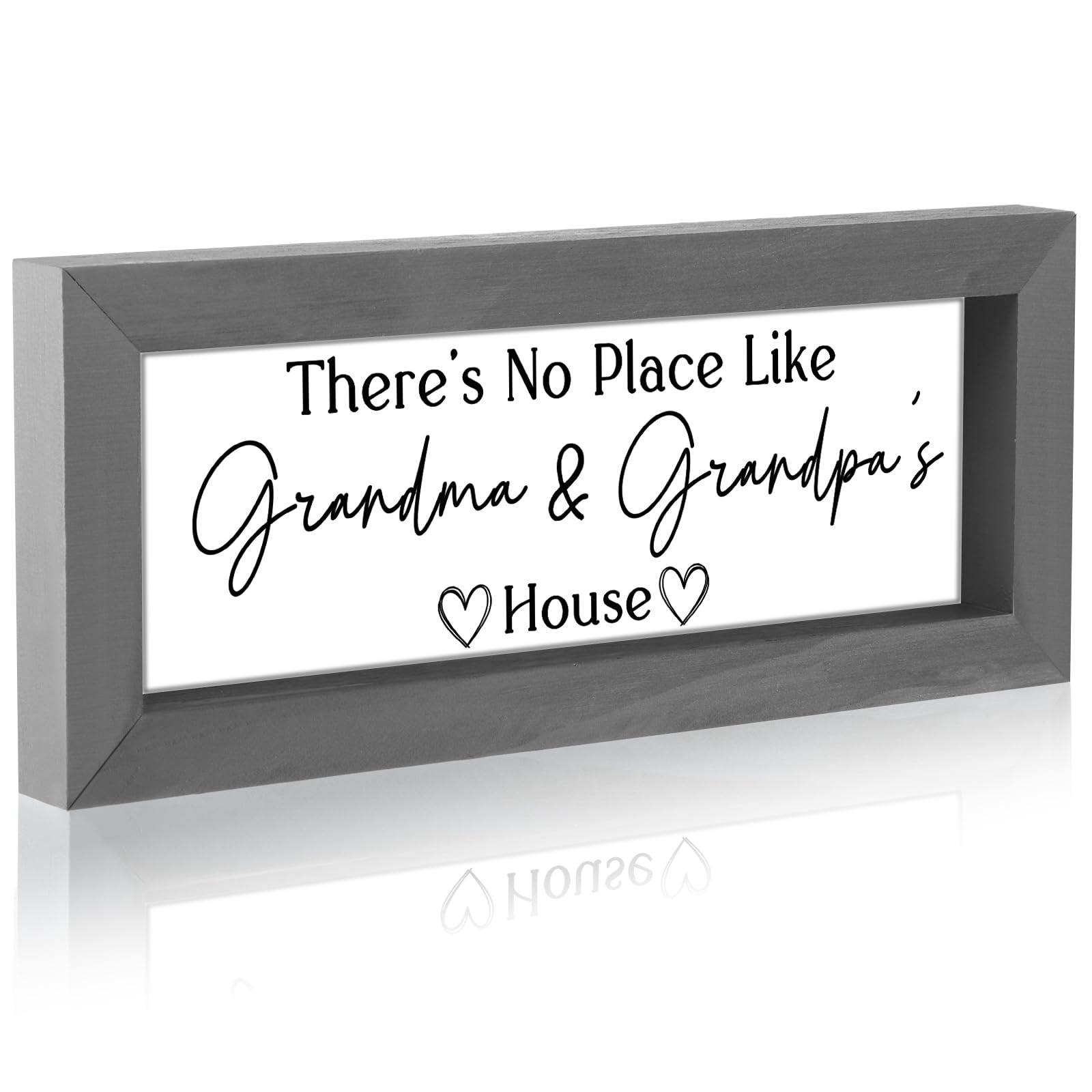 Yousoontic Grandparents Gift from Grandkids There's No Place Like Grandma & Grandpa's House Wooden Sign Farmhouse Home Decor for Birthday Christmas Thanksgiving Gift(Dark Brown,11.8 Inch)