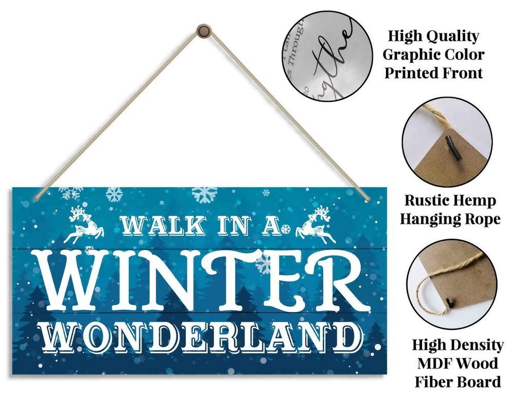 Christmas Door Sign Decor, Not a Creature was Stirring, not Even a Mouse, Winter Seasonal Christmas Wall Art Hanging Wooden Sign Merry Xmas Holiday Decorations for Home Outside Indoor