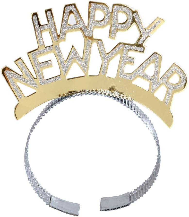 BinaryABC Happy New Year Headband Tiara,New Years Party Favor,New Years Eve Party Decorations 12Pcs