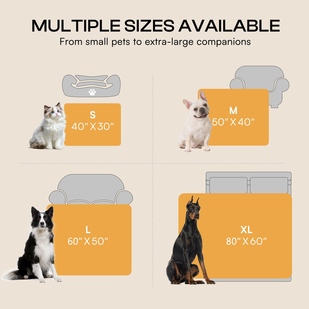 Luciphia Large Waterproof Dog Blanket for Pet Washable Liquid Proof Bed Intimacy Protection Shaggy Plush Calming Long Faux Fur Couch Cover Calming Cat Throw Blankets, Tie-dye Grey, 50" x 60"