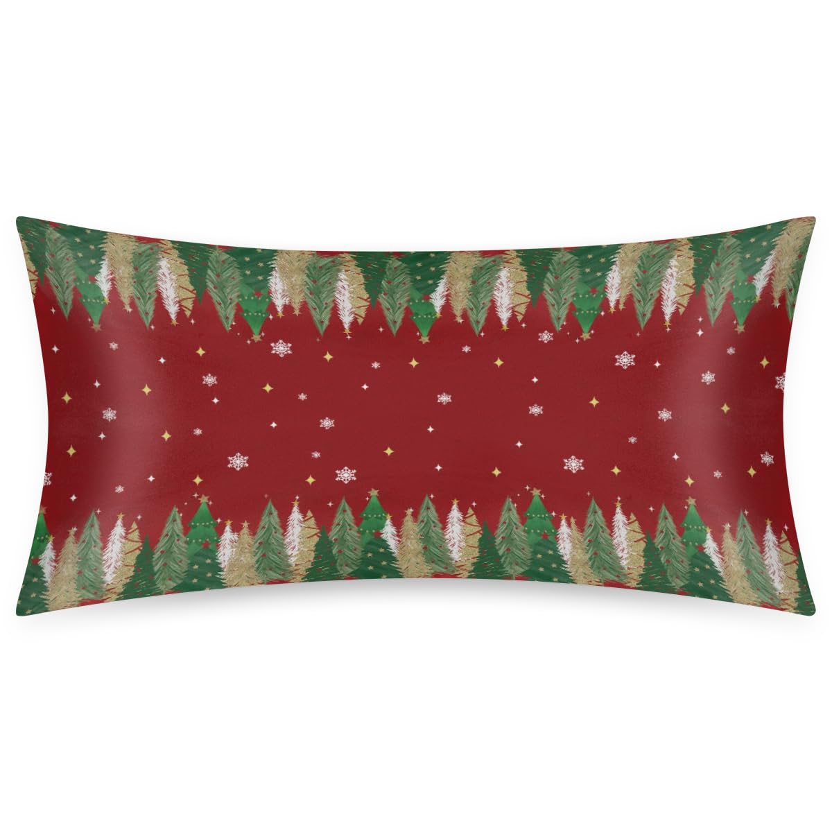 Christmas Light Trees Satin Pillow Case for Hair and Skin Satin Pillowcase Without Zipper Pillowcase, Standard Size Slip Silk Pillow Cases 20"x26" Silk Pillowcases for Bedroom Sofa Home Decor