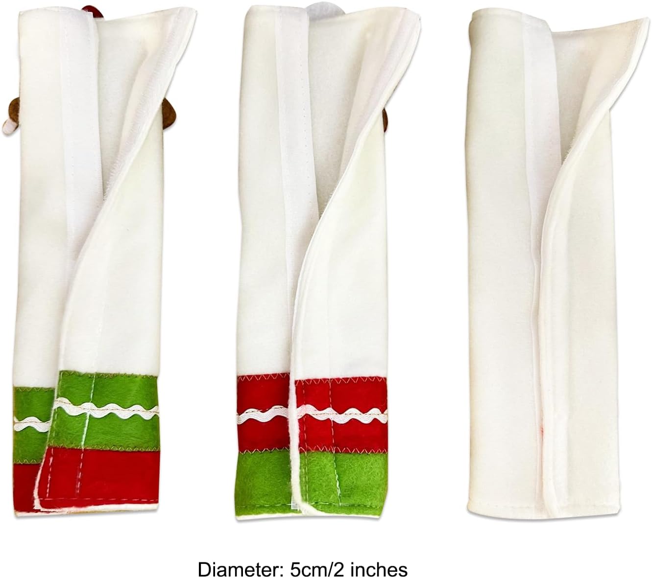 PTFNY 3 Piece Set Christmas Gingerbread Refrigerator Door Handle Covers Appliance Handle Covers Christmas Gingerbread Decorations Fits Standard Size Kitchen Refrigerator Microwave Oven Or Dishwasher