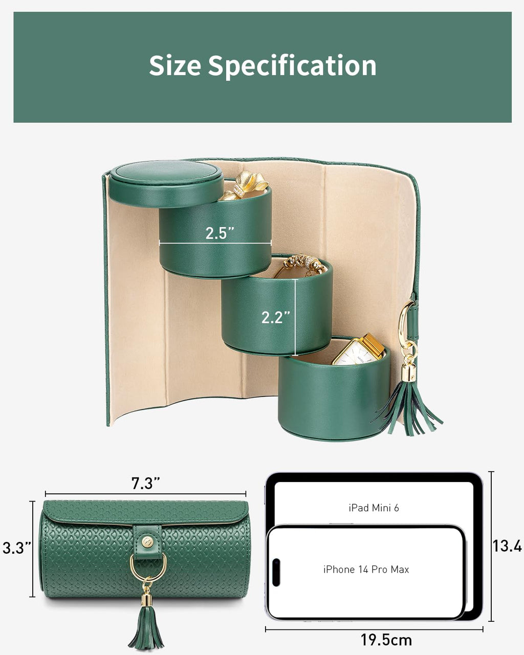 VLANDO Gifts 2026 for Women, Girl - Travel Jewelry Oragnizer, 3-Layer Jewelry Storage Box, Travel Essential Accessories for Women, Birthday Gifts for Couples Mom Friends - Grey