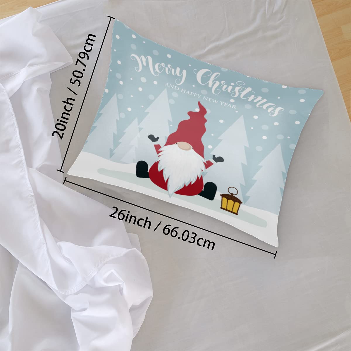 Christmas Light Trees Satin Pillow Case for Hair and Skin Satin Pillowcase Without Zipper Pillowcase, Standard Size Slip Silk Pillow Cases 20"x26" Silk Pillowcases for Bedroom Sofa Home Decor