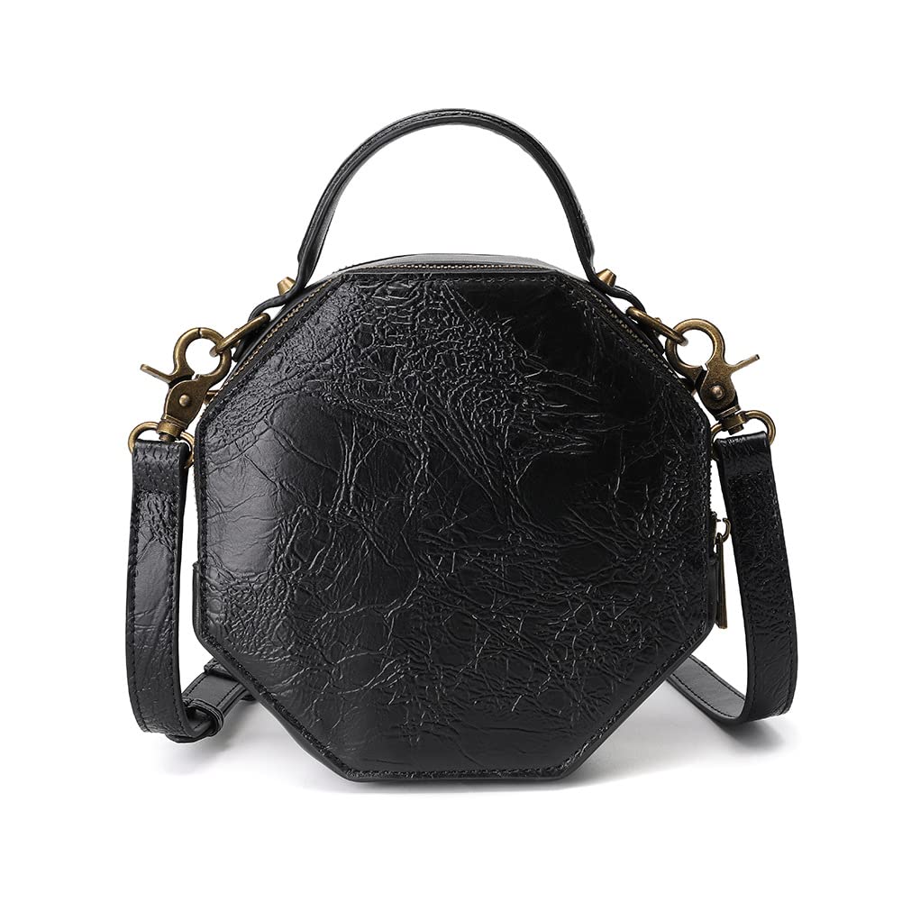 Messenger Bag Leather Retro Briefcase Steampunk Crossbody Shoulder Purse Satchel for Women Lolita Gothic Costume Accessory