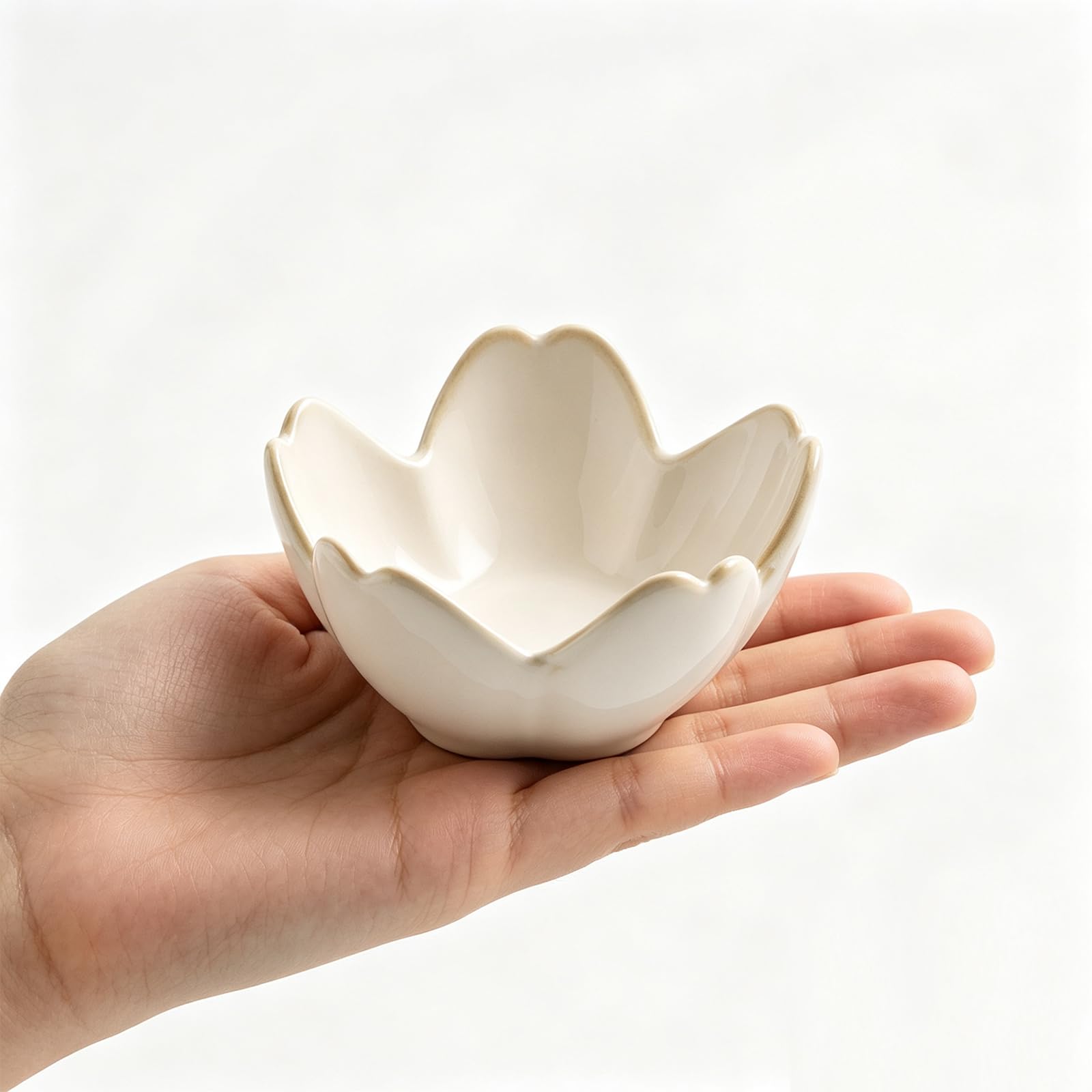 Flower Ring Holder Dish, Ceramic Jewelry Tray Dish, Small Trinket Dish, Jewelry Plate Bowl, Cute Jewlery Ring Holder Dish, Aesthetic Room Decor, Christmas Birthday Gifts for Women, 1 pack (blue)