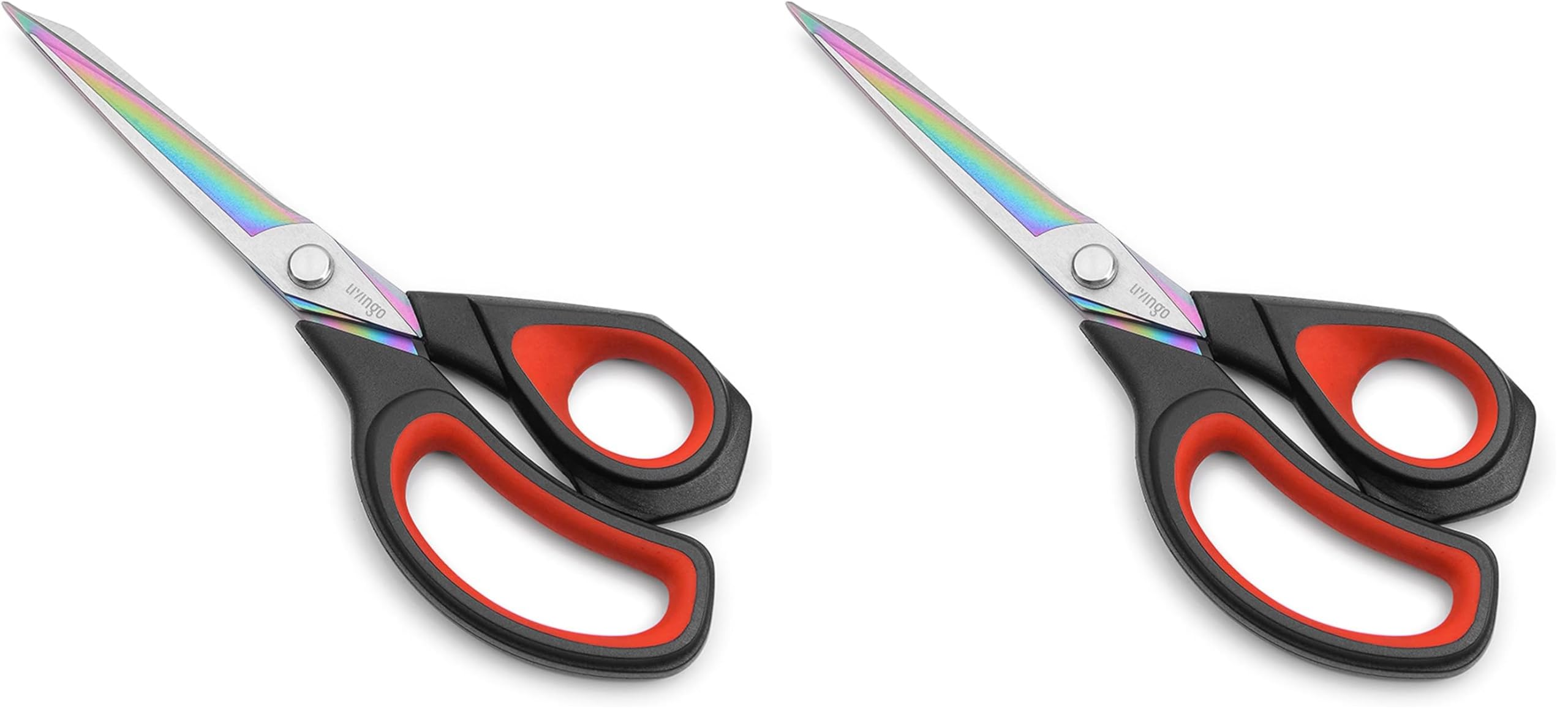 LIVINGO Premium Tailor Scissors Heavy Duty Multi-Purpose Titanium Coating Forged Stainless Steel Sewing Fabric Leather Dressmaking Comfort Grip Shears Professional Crafting (9.5 INCH)