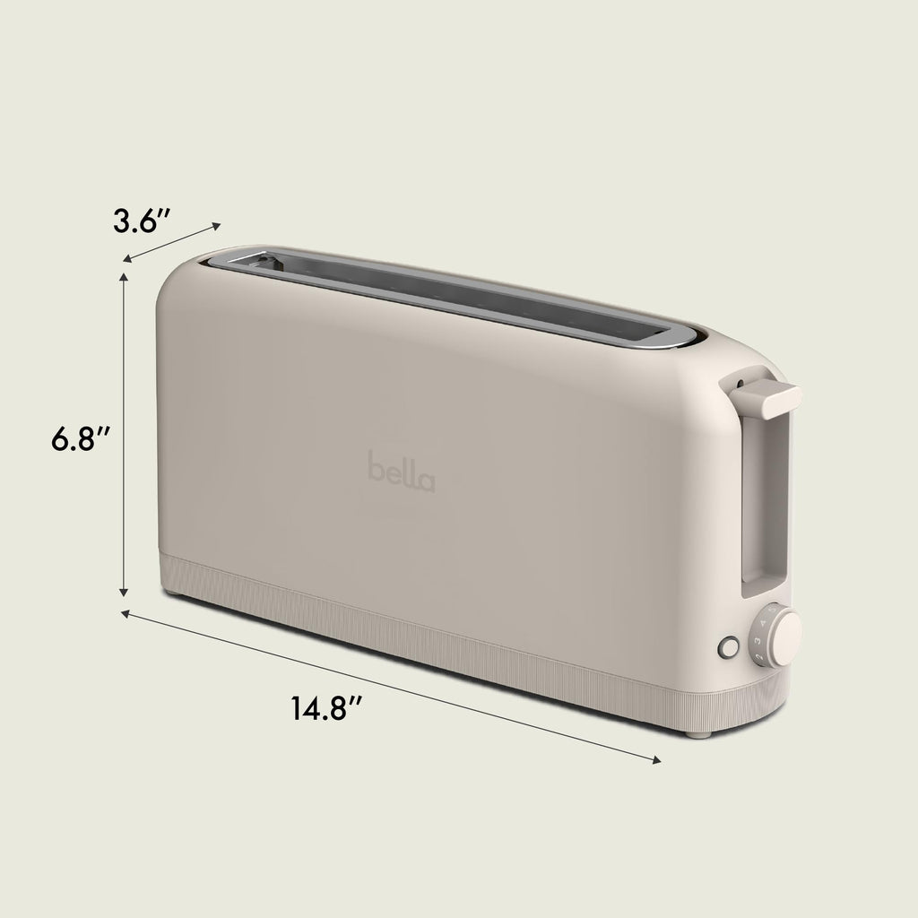 bella 2 Slice Slim Toaster, Fits-anywhere™ Kitchenware, 6 Setting Shade Control with Reheat & Cancel Buttons, Fits Sourdough, 10” Long Slot, Anti Jam & Auto Shutoff, 900 Watt, Surf