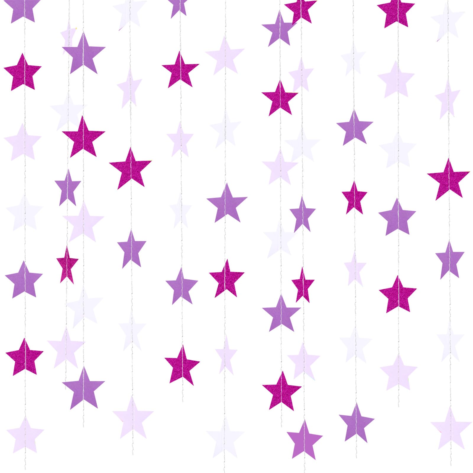 Patelai Glitter Star Garland Banner 2026 Graduation Decor 130 Feet Star Hanging Banner Twinkle Backdrop for Party Birthday Classroom Wedding Supplies(Gold)