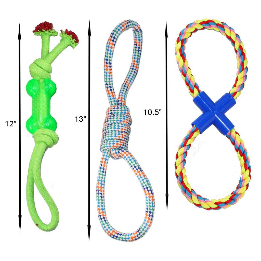 Jalousie Chew Toy Natural Rubber chew Toy for Interactive Play Toy Ball Rope Rubber Value Set for Small to Medium Breed Dog mutt Puppy