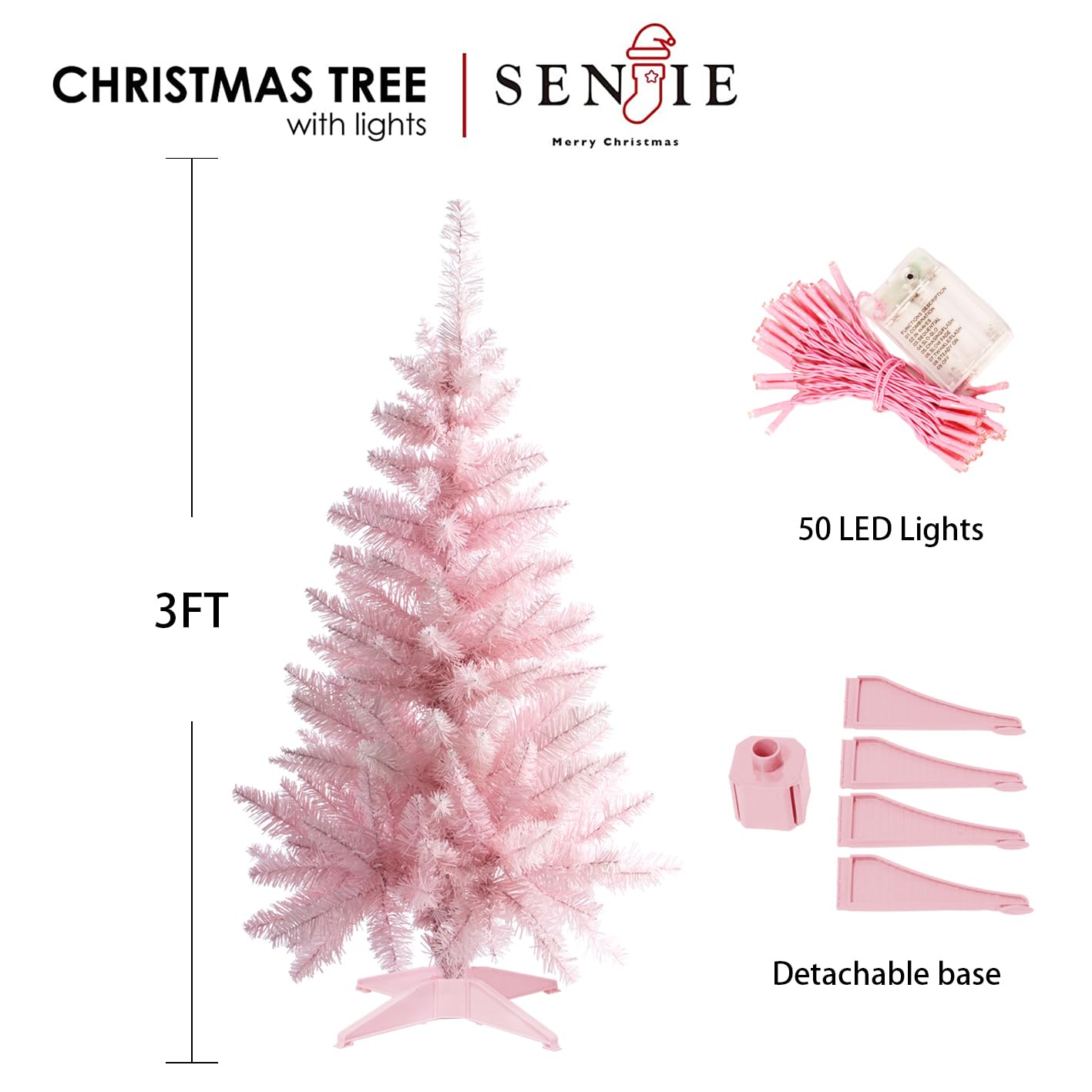Small Christmas Tree 3FT Artificial Desktop Xmas Tree for Holiday Decor 160 Branch Tips,Green