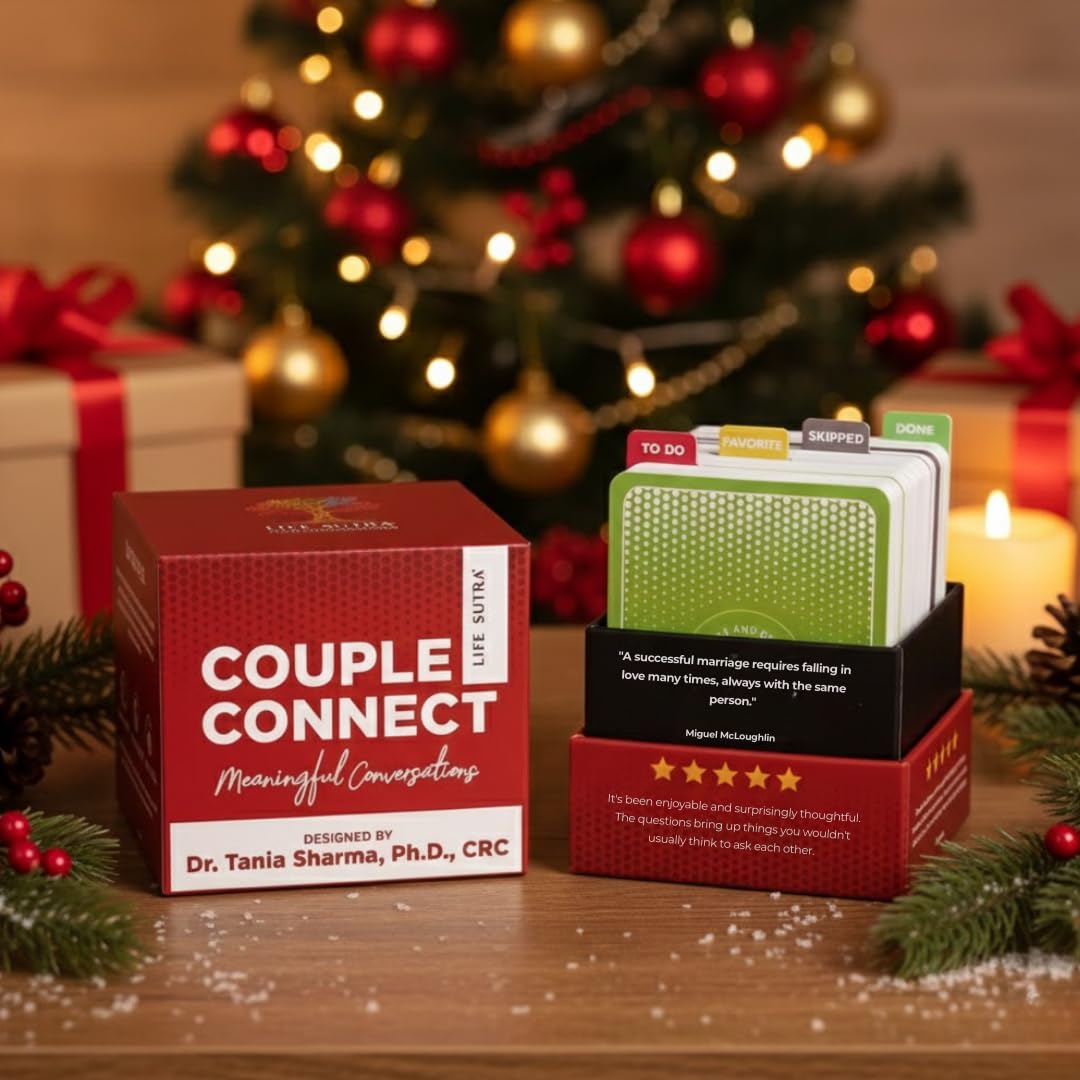 Life Sutra Couple Reconnect 3 in 1 Game - 200 Classsic Conversation Cards, 100 Scratch Off Date Adventures and Endless Date Nights Combinations with The Couples Dice Game. Ideal Valentine's Gift