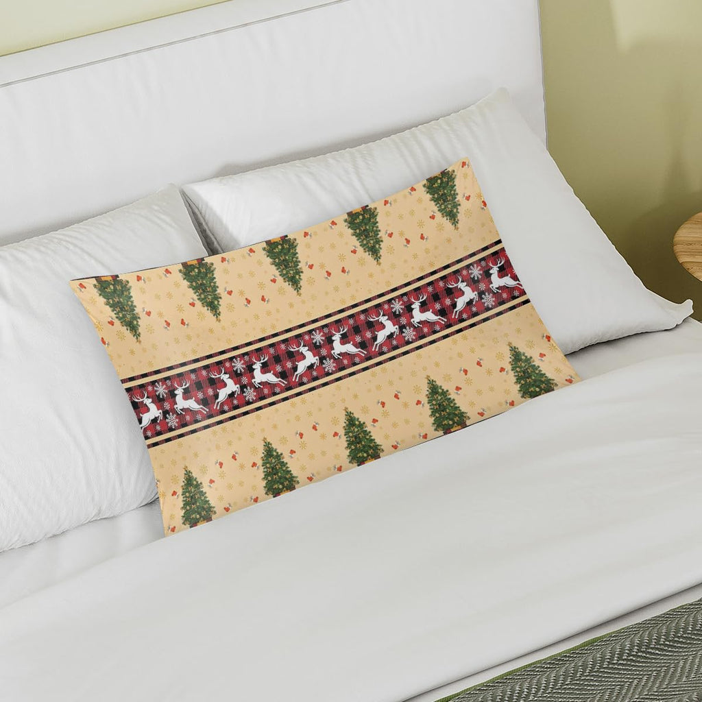 Christmas Light Trees Satin Pillow Case for Hair and Skin Satin Pillowcase Without Zipper Pillowcase, Standard Size Slip Silk Pillow Cases 20"x26" Silk Pillowcases for Bedroom Sofa Home Decor
