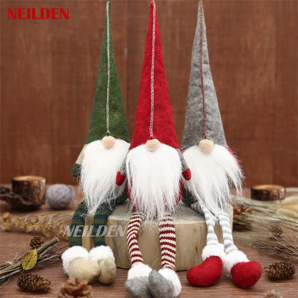 BWFY 3pcs new Christmas Decoration Long Legs Rudolph Doll Christmas Children Gift Hotel mall Window Decoration