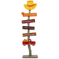 43.8" Lighted Wooden St. Patrick's Day Porch Sign Leprechaun Hat Shamrock Irish Train Standing Signs With Base For Indoor Outdoor Yard Decor