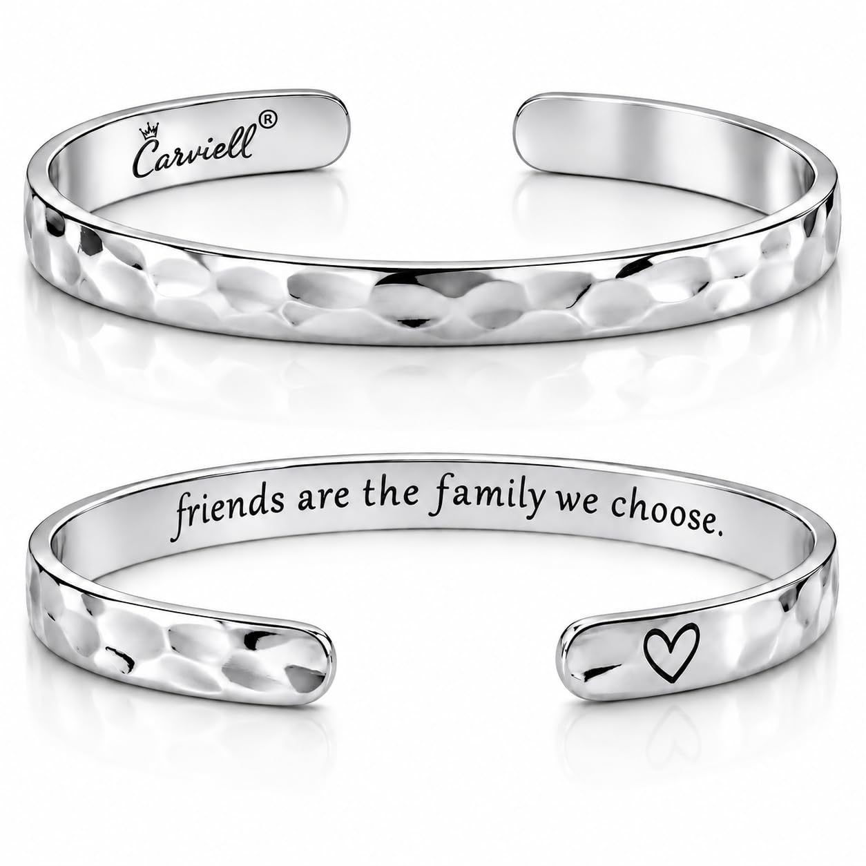 Carviell Bracelet - Gifts for Women – Inspirational, Friendship, Love, Mom, Daughter, Sister, Christian, Graduation, Memorial & Wedding Gifts – 100+ Phrases – Stainless Steel, Gift-Ready