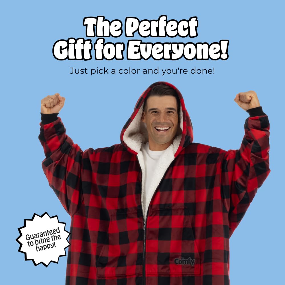 THE COMFY Original | From Shark Tank | Patented | Oversized Sherpa Wearable Blanket Hoodie| Gift for Women & Men | One Size