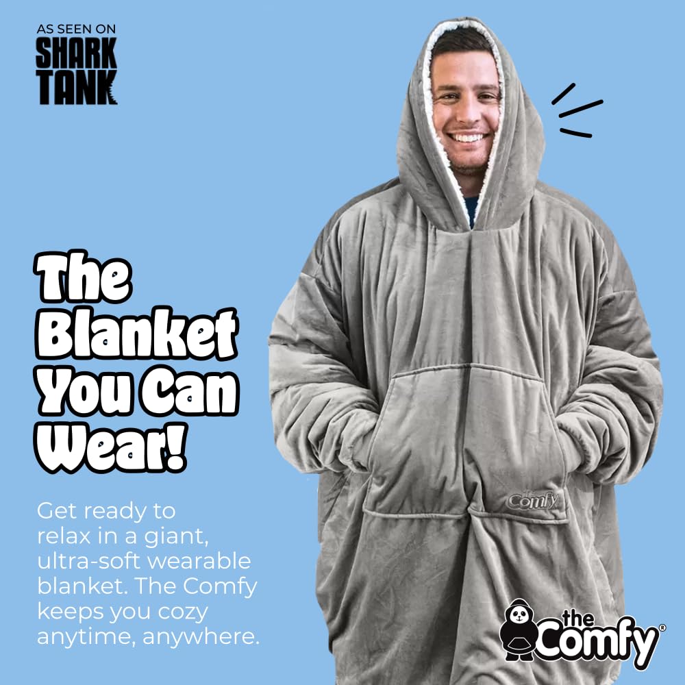 THE COMFY Original | From Shark Tank | Patented | Oversized Sherpa Wearable Blanket Hoodie| Gift for Women & Men | One Size