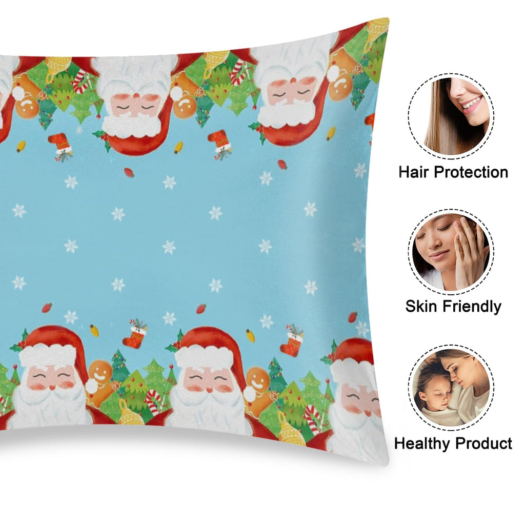 Christmas Light Trees Satin Pillow Case for Hair and Skin Satin Pillowcase Without Zipper Pillowcase, Standard Size Slip Silk Pillow Cases 20"x26" Silk Pillowcases for Bedroom Sofa Home Decor