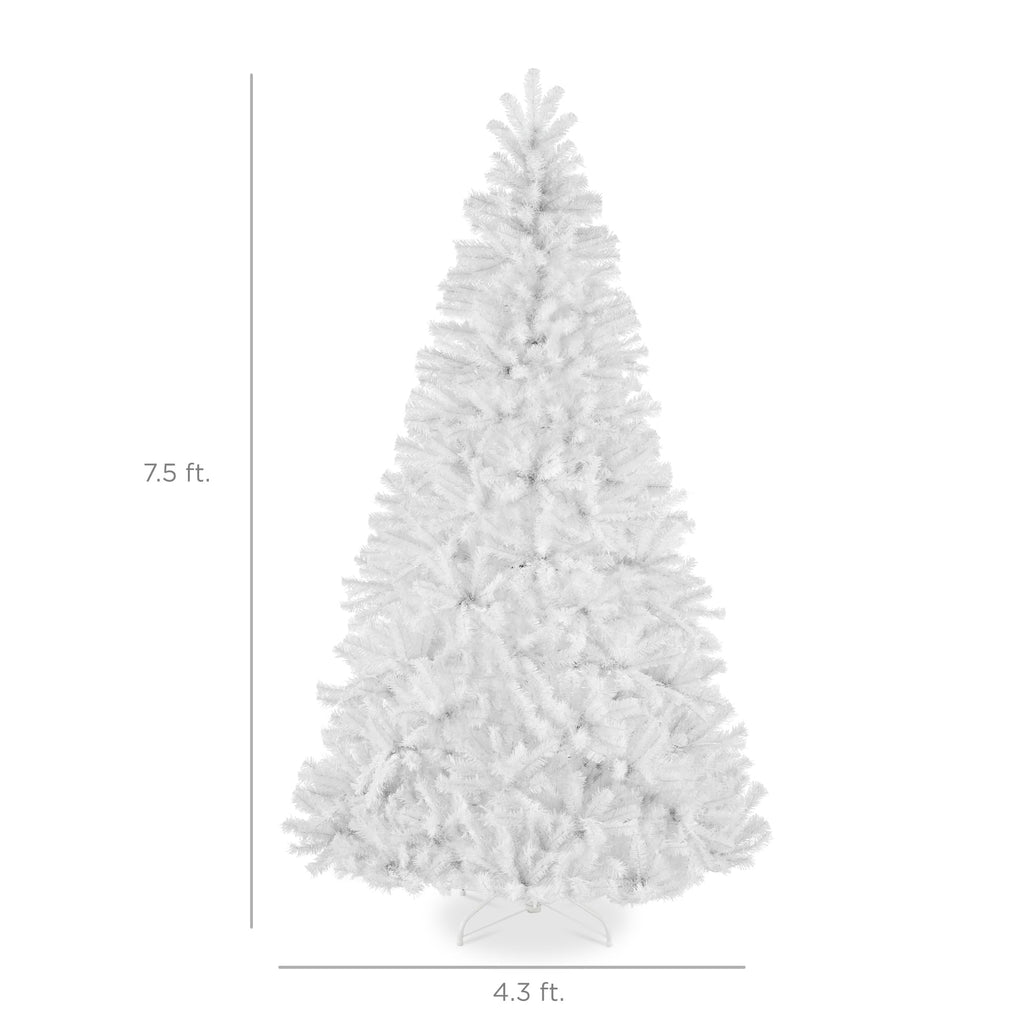 Best Choice Products Artificial Christmas Tree, 7.5ft Premium Unlit Realistic Spruce Holiday Décor w/Dense Branches, Easy Assembly, Metal Base
