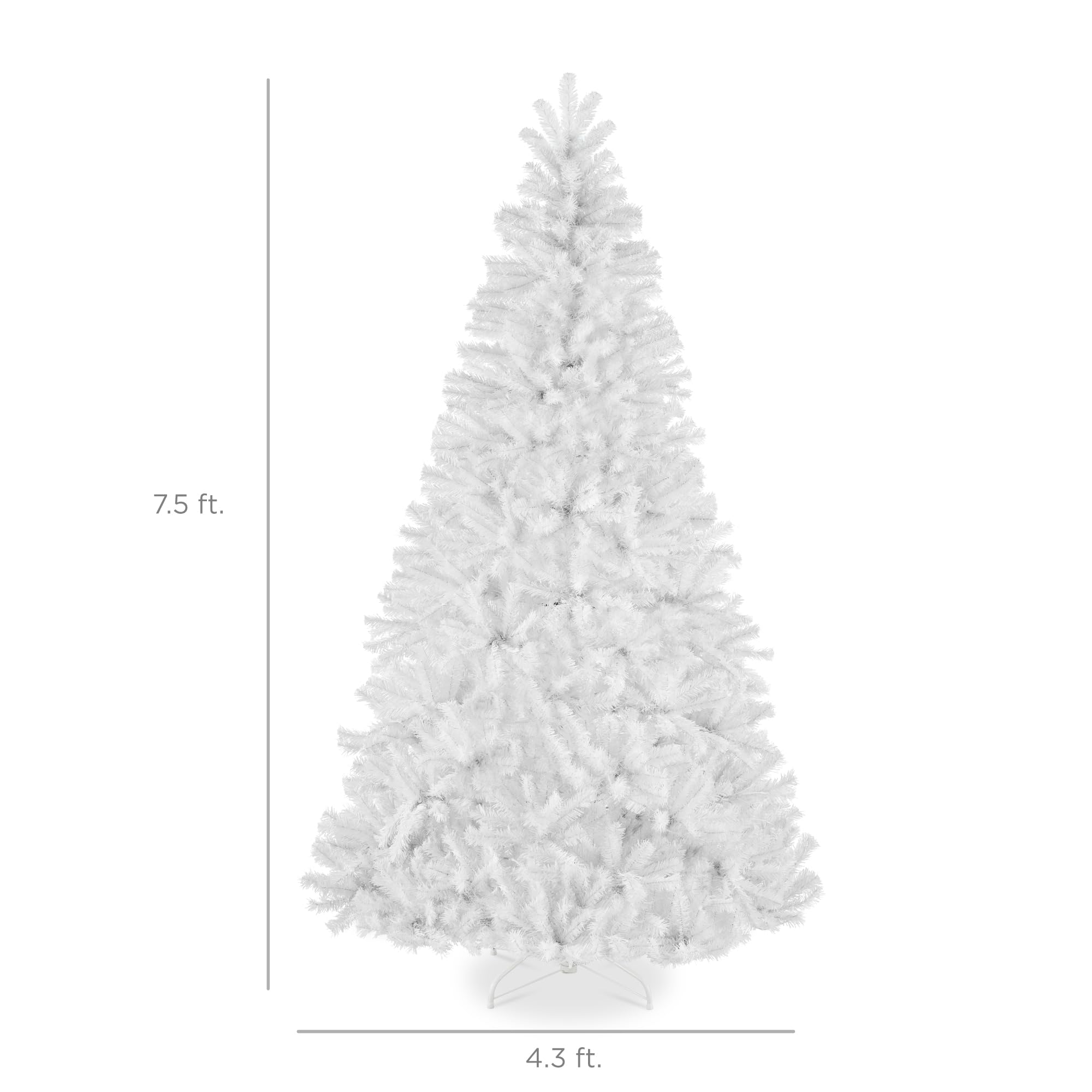 Best Choice Products Artificial Christmas Tree, 7.5ft Premium Unlit Realistic Spruce Holiday Décor w/Dense Branches, Easy Assembly, Metal Base