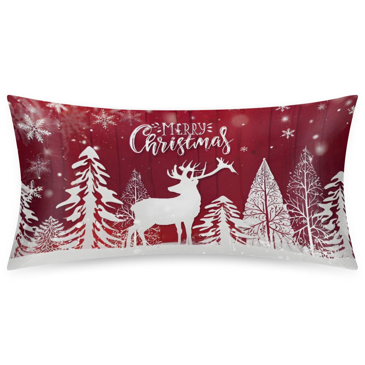 Christmas Light Trees Satin Pillow Case for Hair and Skin Satin Pillowcase Without Zipper Pillowcase, Standard Size Slip Silk Pillow Cases 20"x26" Silk Pillowcases for Bedroom Sofa Home Decor