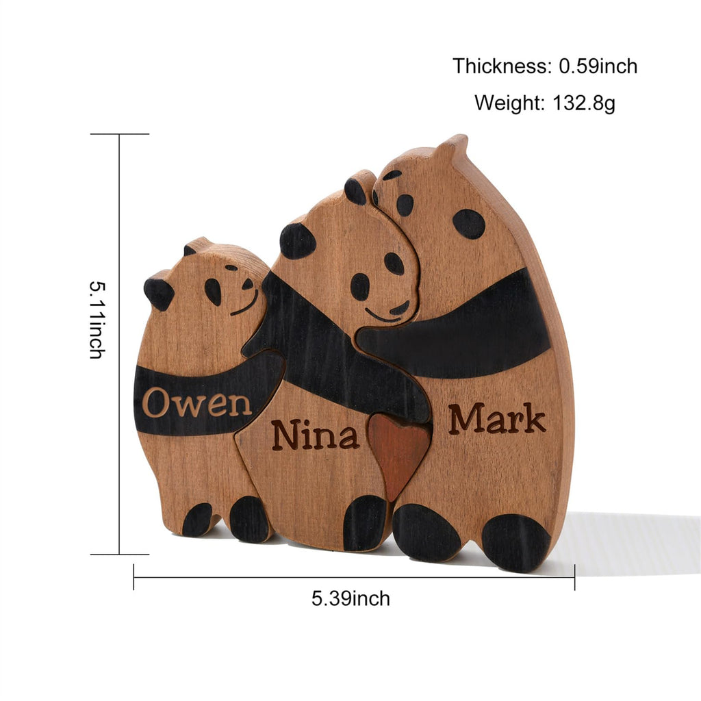 Personalized Family Name Puzzle with 2-8 Names Custom Wooden Bear Puzzle with Names Customized Wooden Puzzle Gifts for Christmas (Bear)