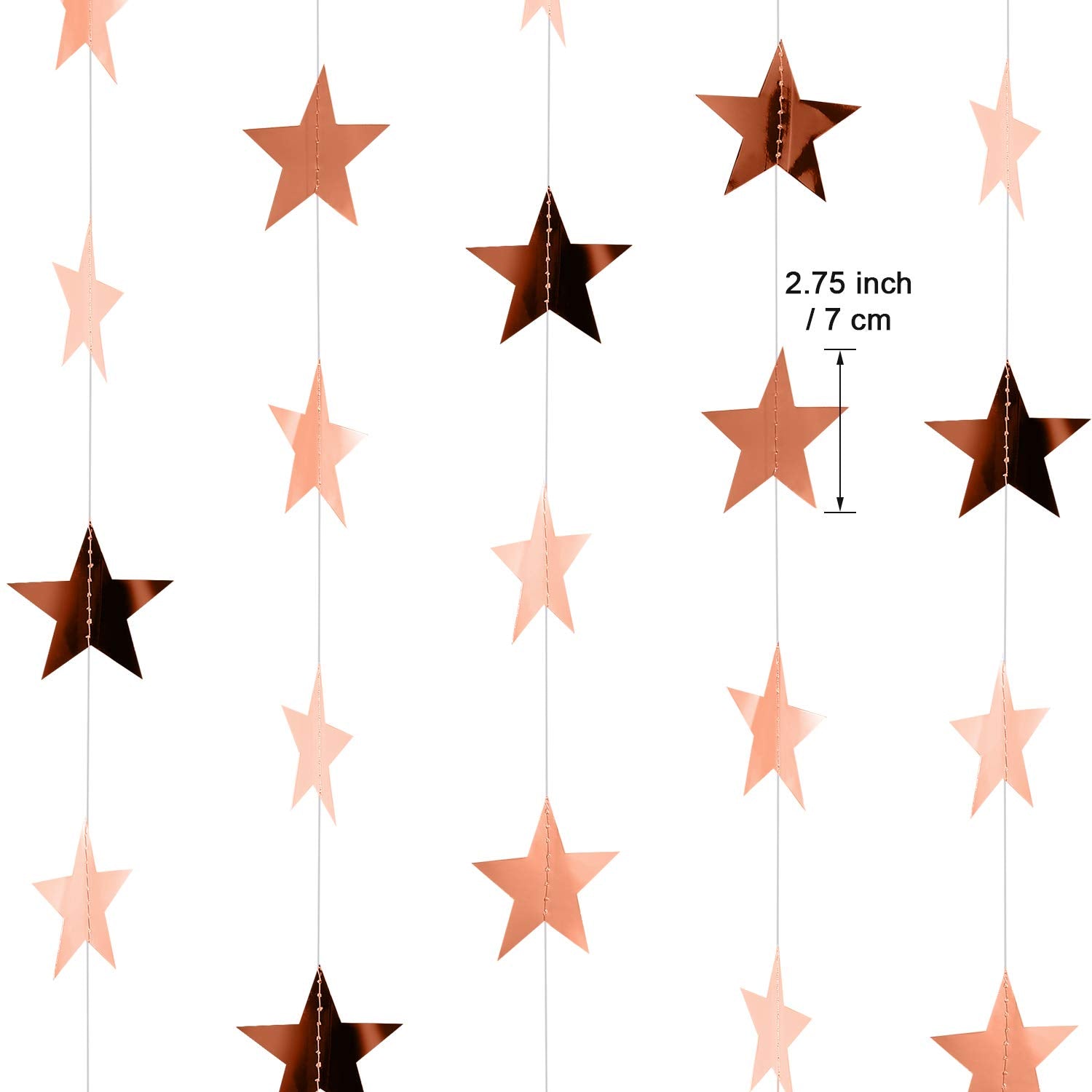 Patelai Glitter Star Garland Banner 2026 Graduation Decor 130 Feet Star Hanging Banner Twinkle Backdrop for Party Birthday Classroom Wedding Supplies(Gold)