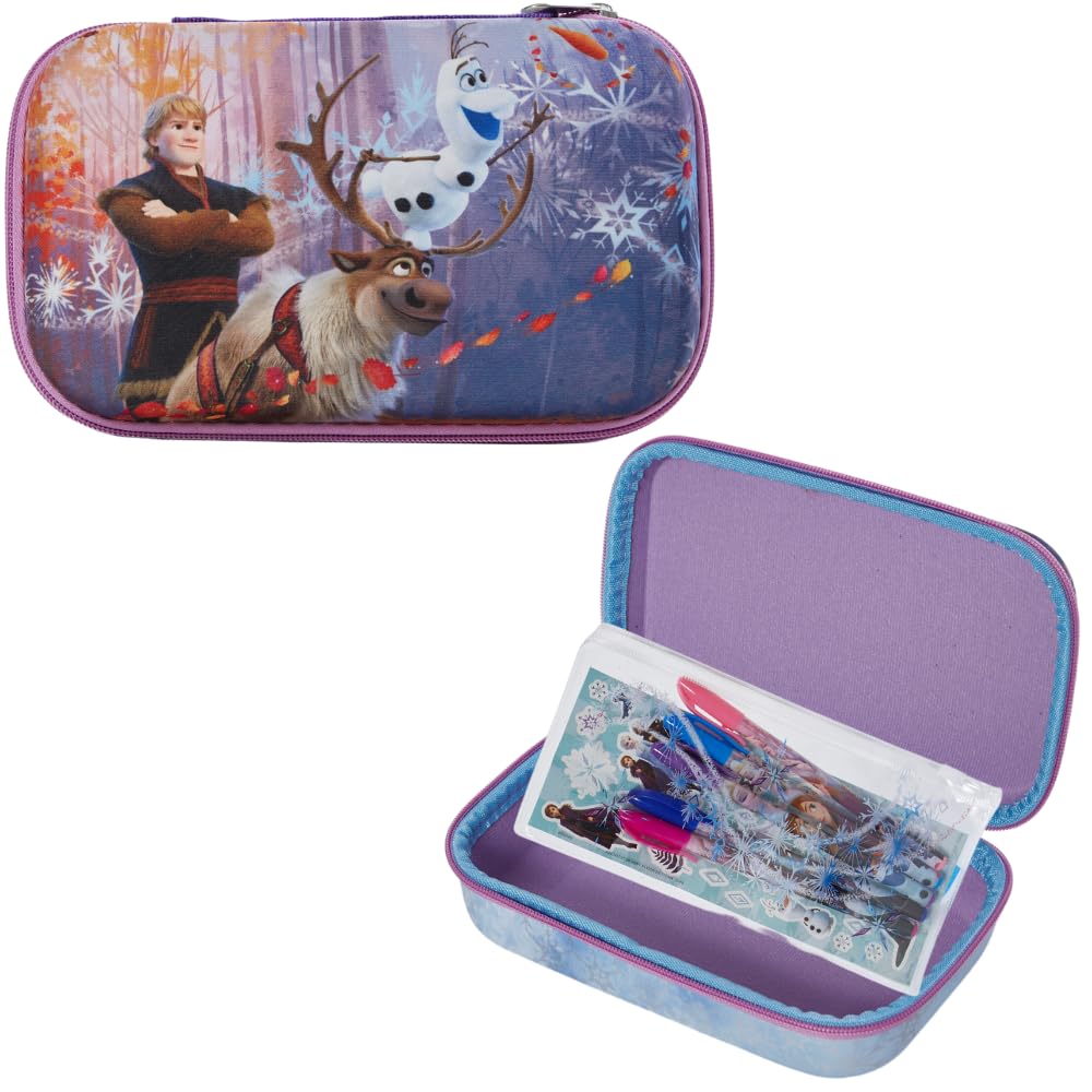 Innovative Designs Barbie Pencil Case Set with Stickers and Gel Pens for Kids, Molded with Zip Closure, Pink