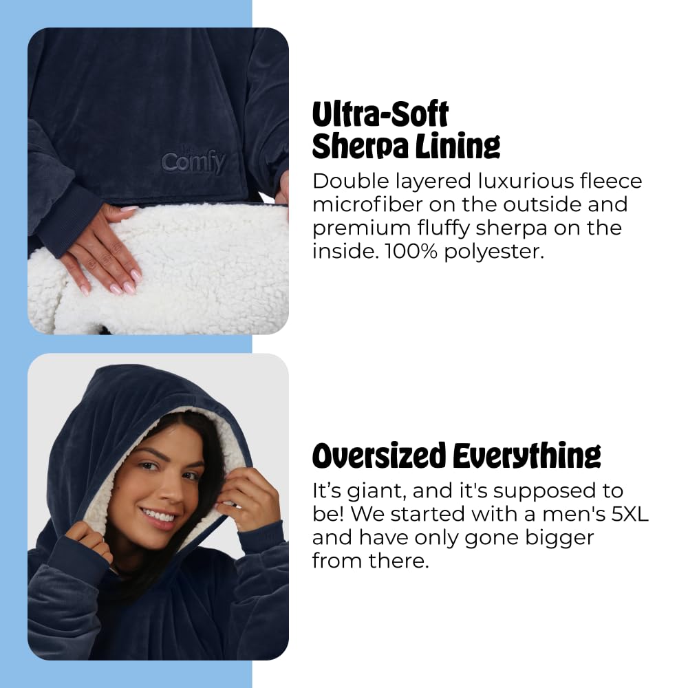 THE COMFY Original | From Shark Tank | Patented | Oversized Sherpa Wearable Blanket Hoodie| Gift for Women & Men | One Size