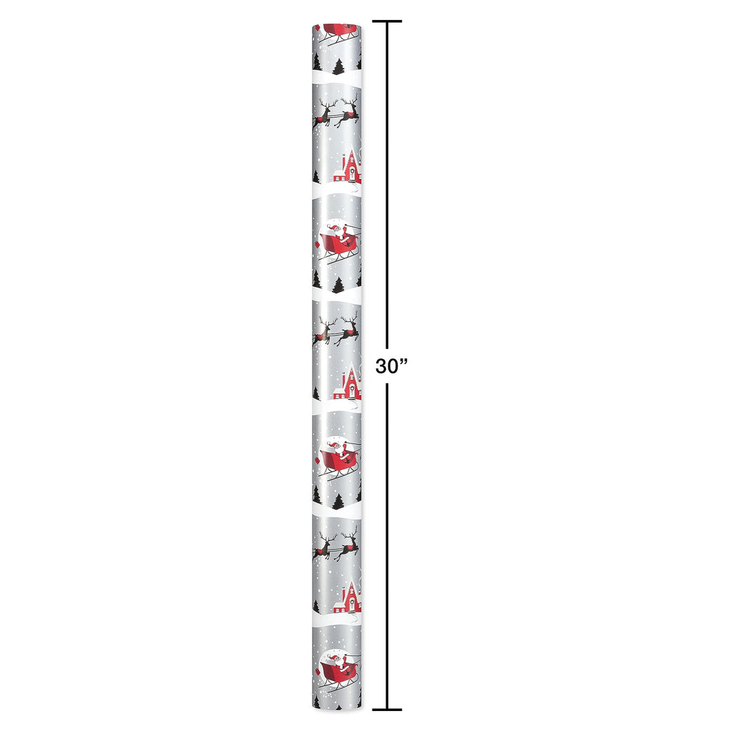 American Greetings Christmas Wrapping Paper, Red and Black Buffalo Plaid Holiday Gift Wrap Set (120 sq.ft., 4 rolls-30 in. x 12 ft., 7 Adhesive Bows, 30 Gift Tag Stickers) Rustic, Snowflakes, Reindeer