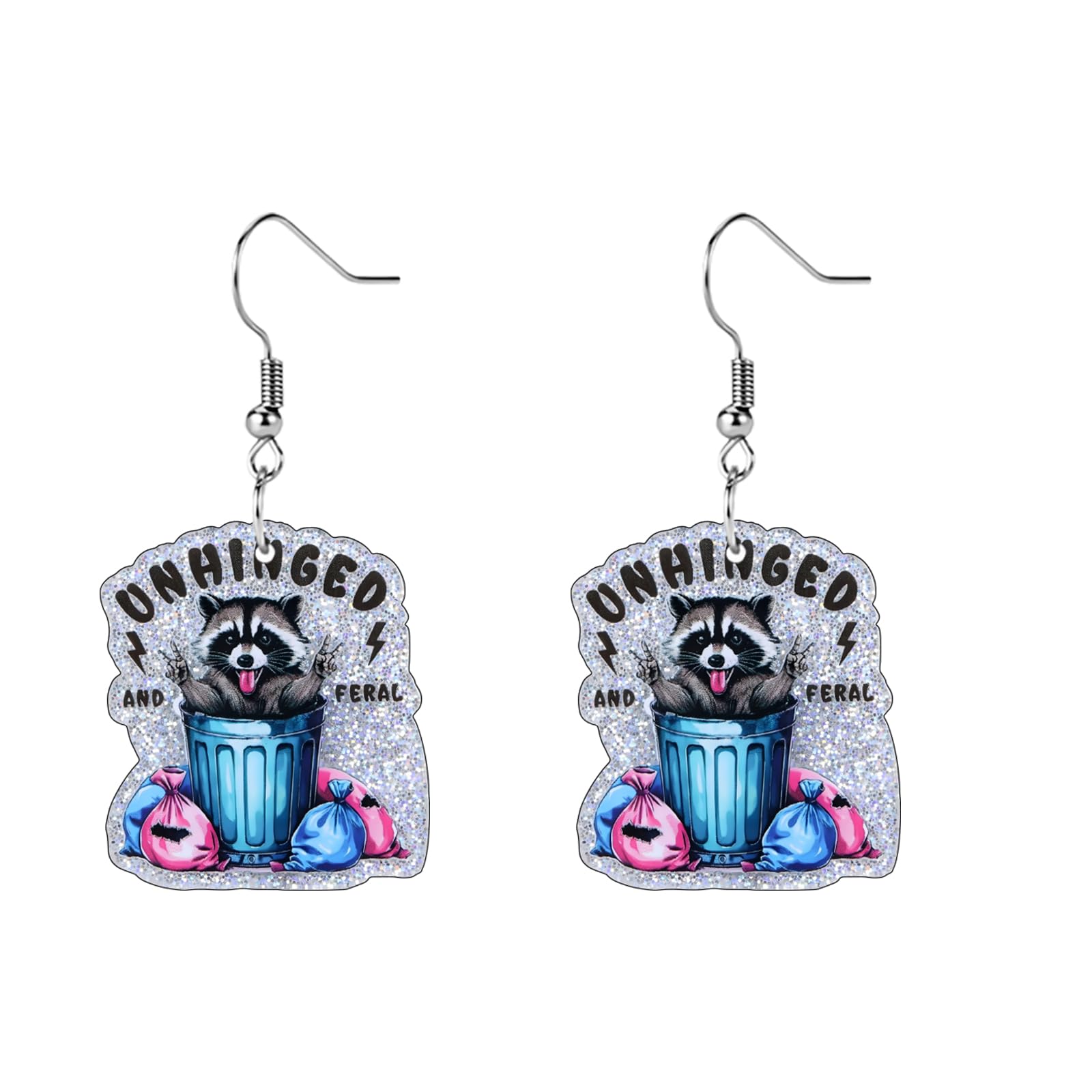 Funny Dog Sunflower Paw Print Earrings for Women - Unique & Quirky Funky Acrylic Dangle Earrings, Cute & Silly Novelty Design, Wacky & Crazy Earrings for Fun Lovers