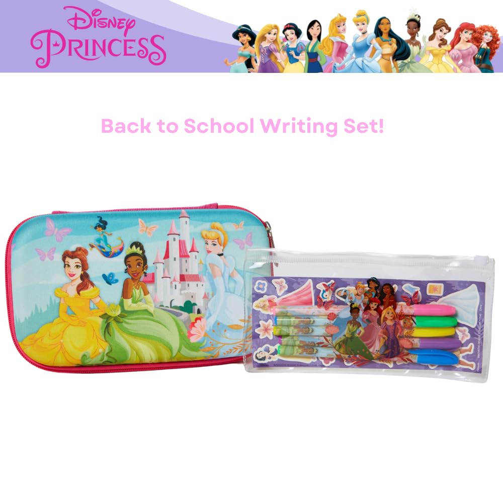 Innovative Designs Barbie Pencil Case Set with Stickers and Gel Pens for Kids, Molded with Zip Closure, Pink