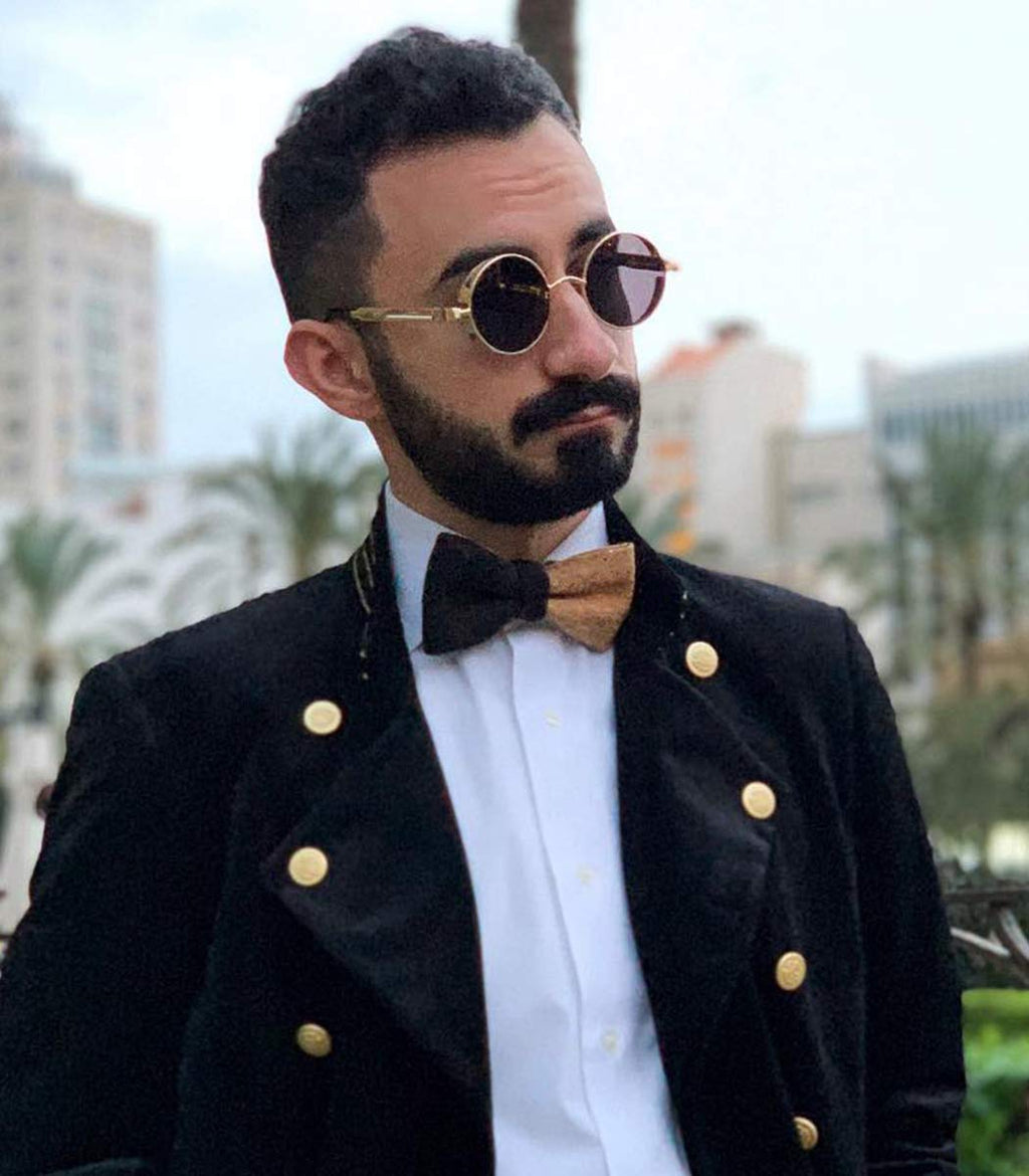 FEISEDY Retro Gothic Steampunk Sunglasses Round Metal Frame Punk Circle Inspired Shade Men B1857